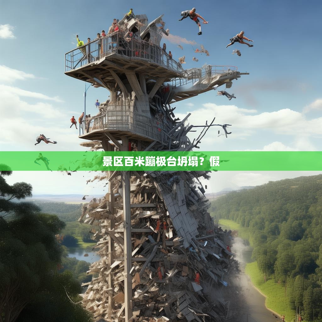 景区百米蹦极台坍塌?假 景区百米蹦极台坍塌?假