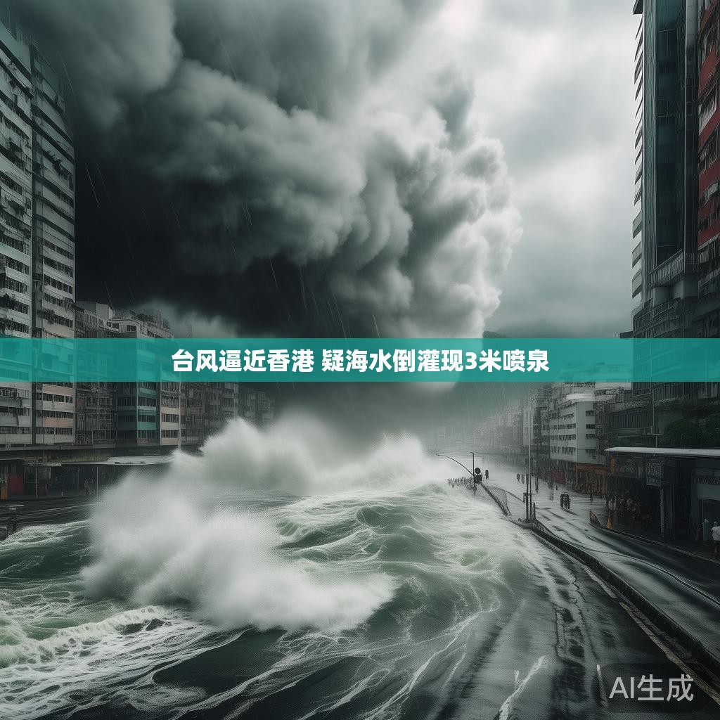 台风逼近香港 疑海水倒灌现3米喷泉
