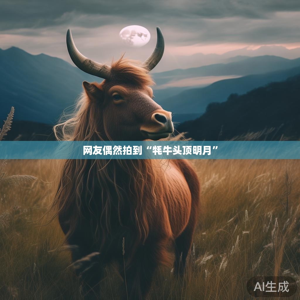 网友偶然拍到“牦牛头顶明月”