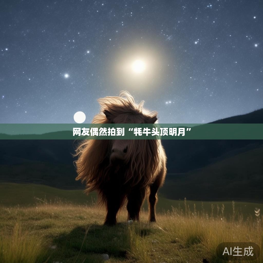 网友记录下的‘牦牛与明月共舞’的瞬间