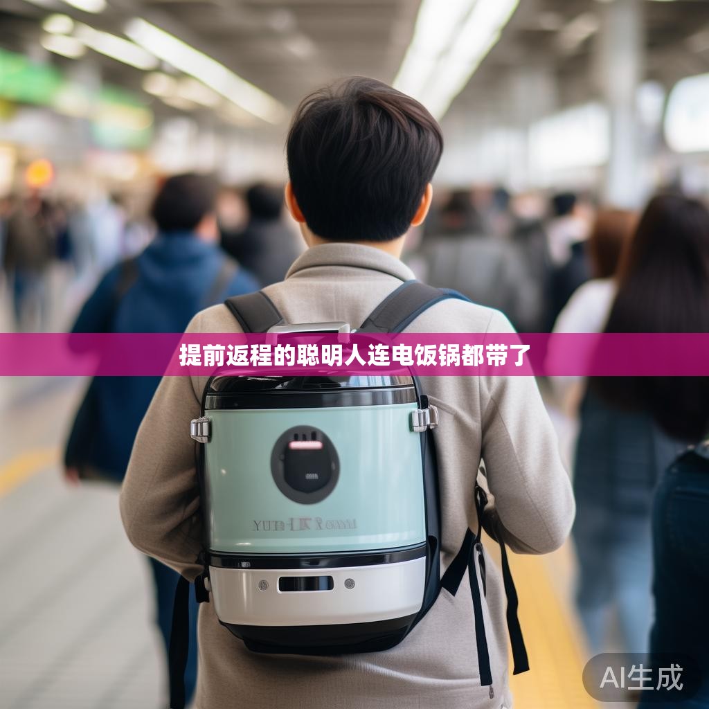 提前返程的聪明人连电饭锅都带了