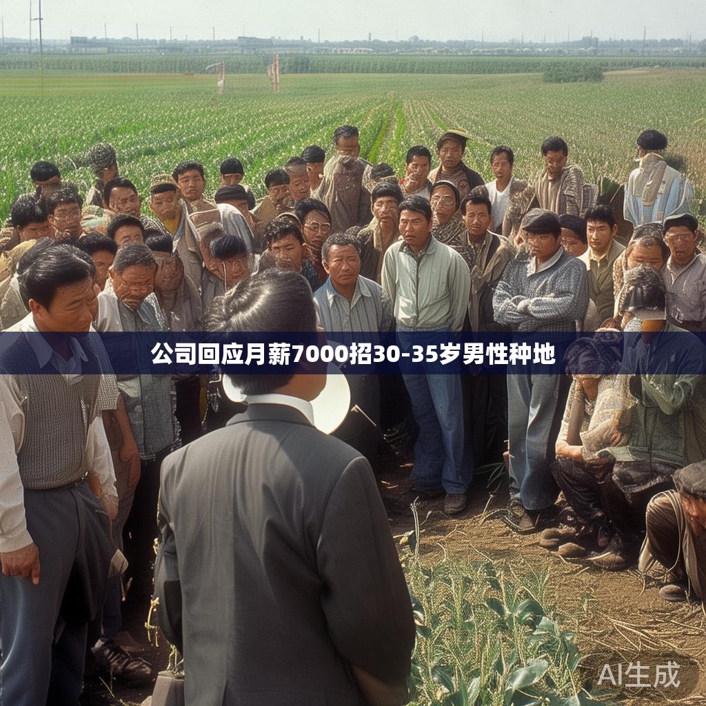 公司回应月薪7000招30-35岁男性种地